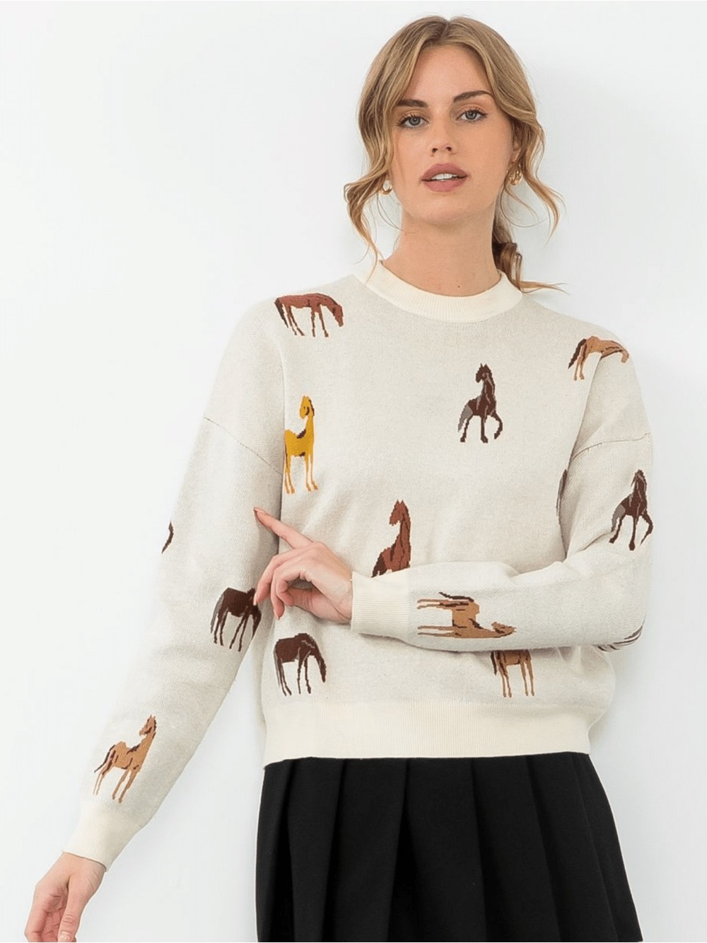 THML Neutral Horse Sweater